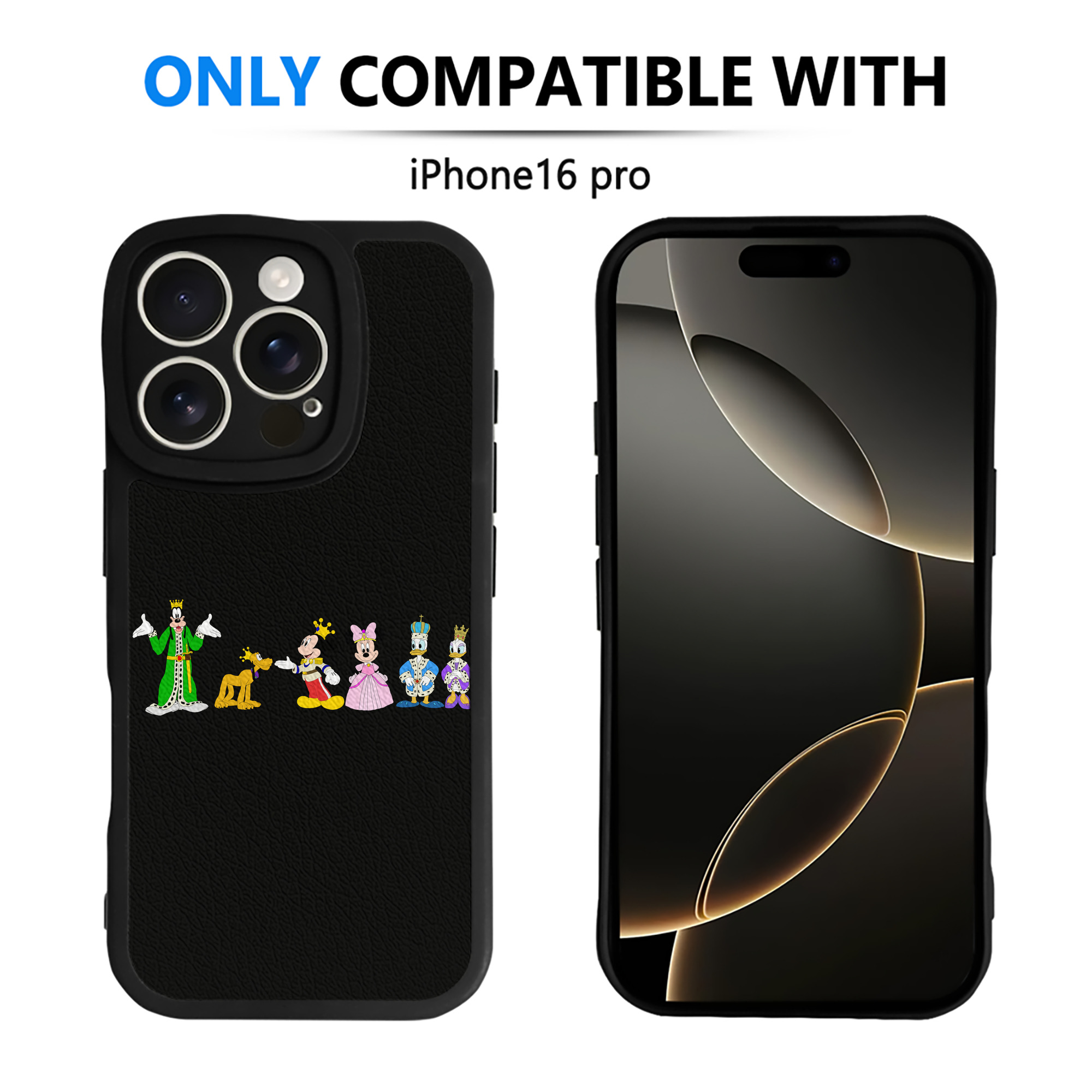 （画像用） ミッキーマウス Mickey Mouse 【iPhone 16シリーズ対応】シリコンスマホケース（レザー調） 材質：シリコン